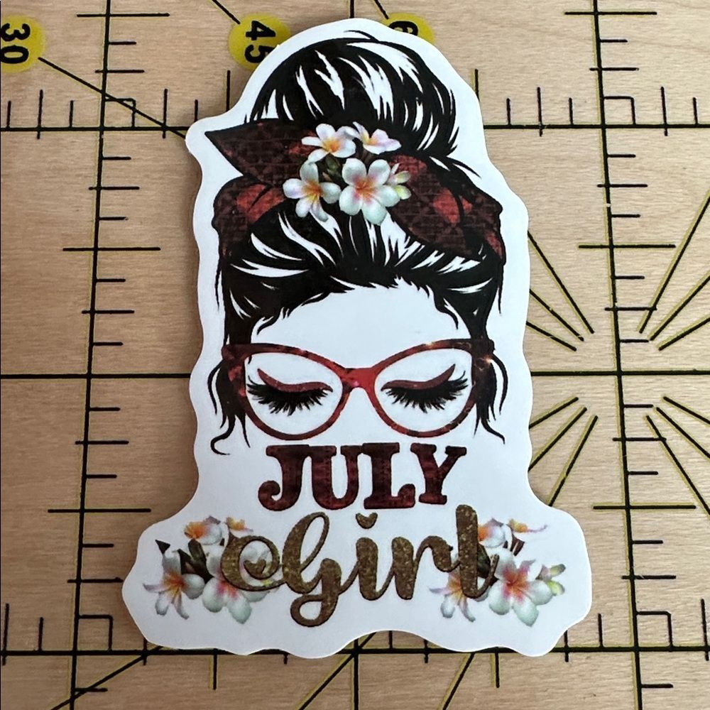 💜13/$13 +Bundle Sticker Sale | July Girl / Messy Bun Life Waterproof Sticker